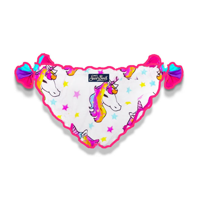 Mc2 Saint Barth Slip Da Bagno Da Bambina Con Stampa Unicorno