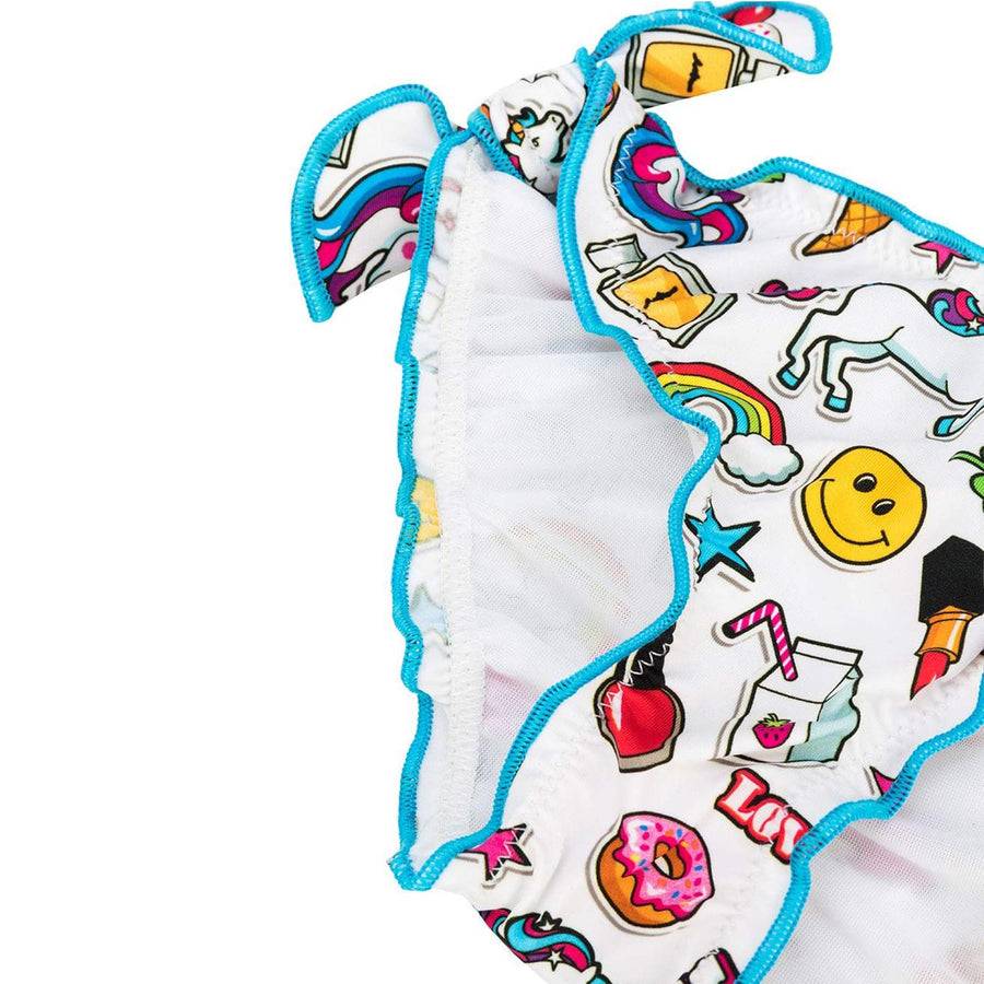 Mc2 Saint Barth Slip Da Bagno Da Bambina Con Stampa Unicorno