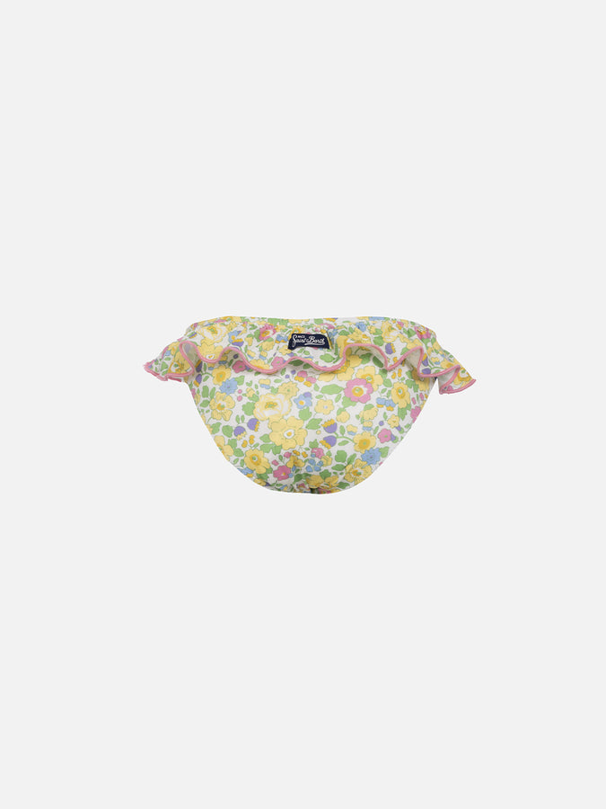 Mc2 Saint Barth Slip Da Bagno Da Bambina Con Volant Melly Con Stampa Betsy | REALIZZATO CON TESSUTO LIBERTY
