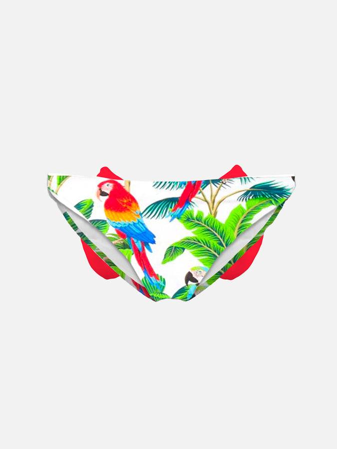 Mc2 Saint Barth Slip Da Bagno Da Bambina Fantasia Tropicale Con Fiocco