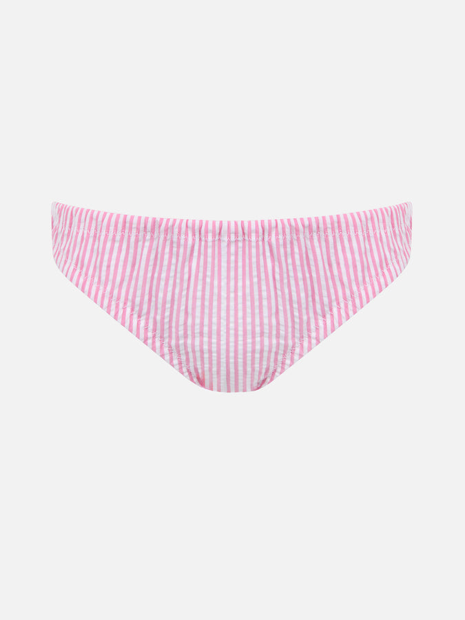 Mc2 Saint Barth Slip Da Bagno Da Bambina In Cotone Madame Con Fiocco E Stampa Betsy | REALIZZATO CON TESSUTO LIBERTY