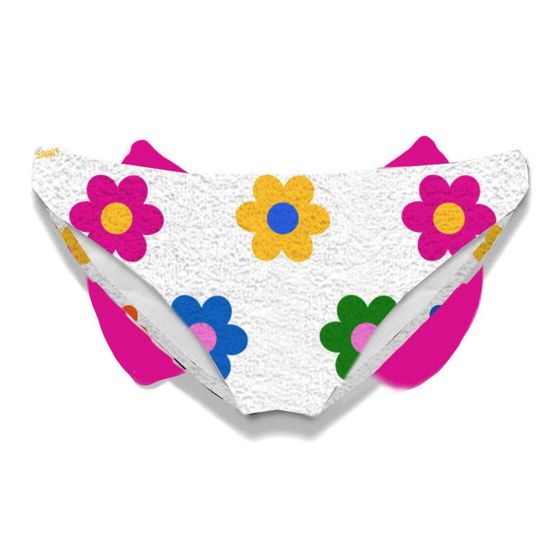 Mc2 Saint Barth Slip Da Bagno Da Bambina In Spugna Con Stampa Margherite