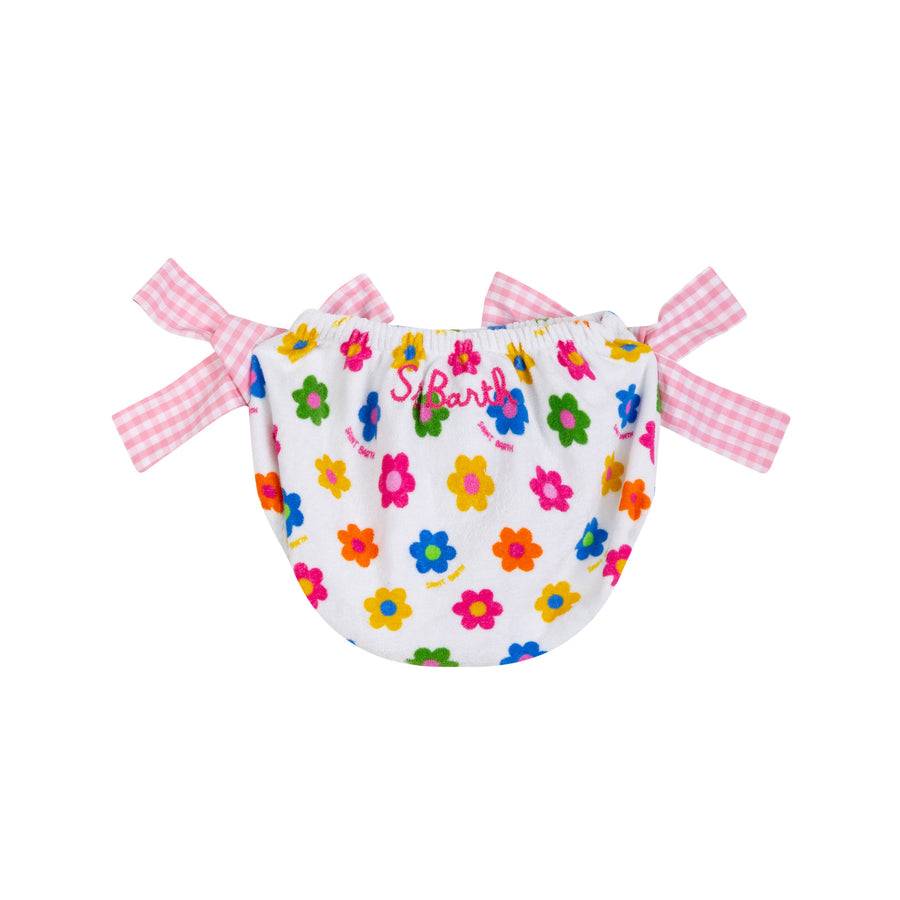 Mc2 Saint Barth Slip Da Bagno Da Bambina In Spugna Con Stampa Margherite