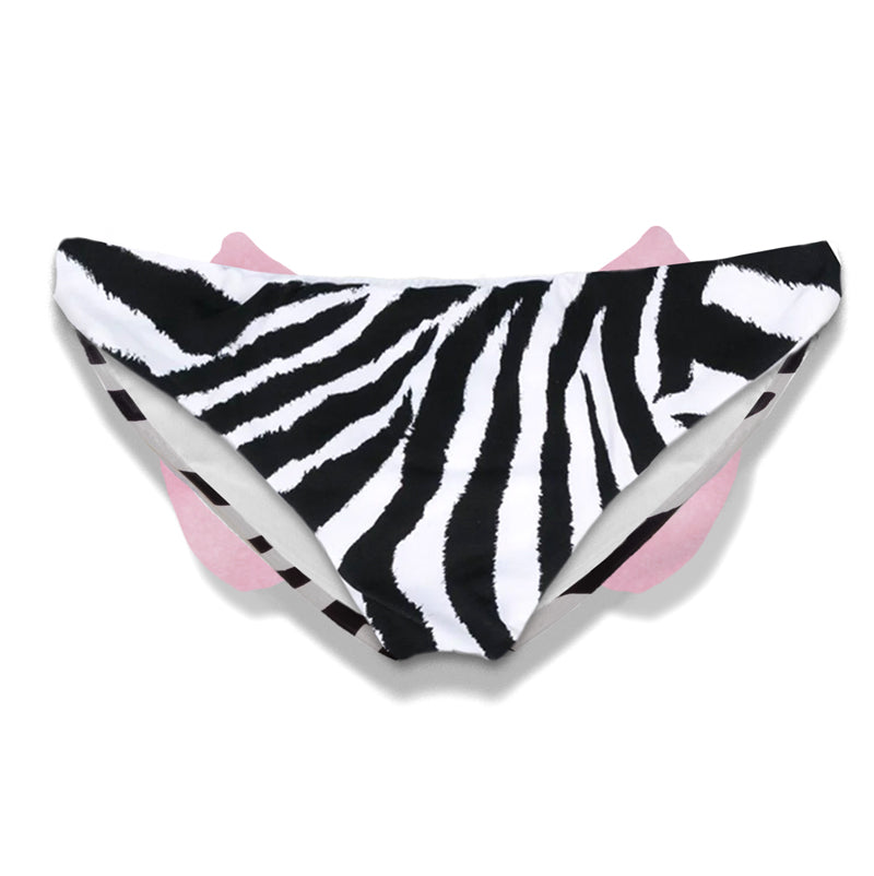 Mc2 Saint Barth Slip Da Bagno Da Bambina Stampa Animalier Con Fiocco