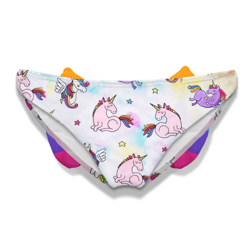 Mc2 Saint Barth Slip Da Bagno Da Bambina Stampa Unicorno Con Fiocco