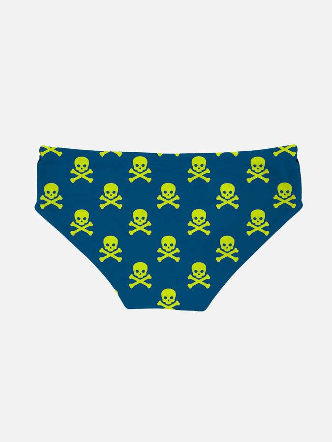 Mc2 Saint Barth Slip Da Bagno Da Bambino Con Teschi Giallo Fluo