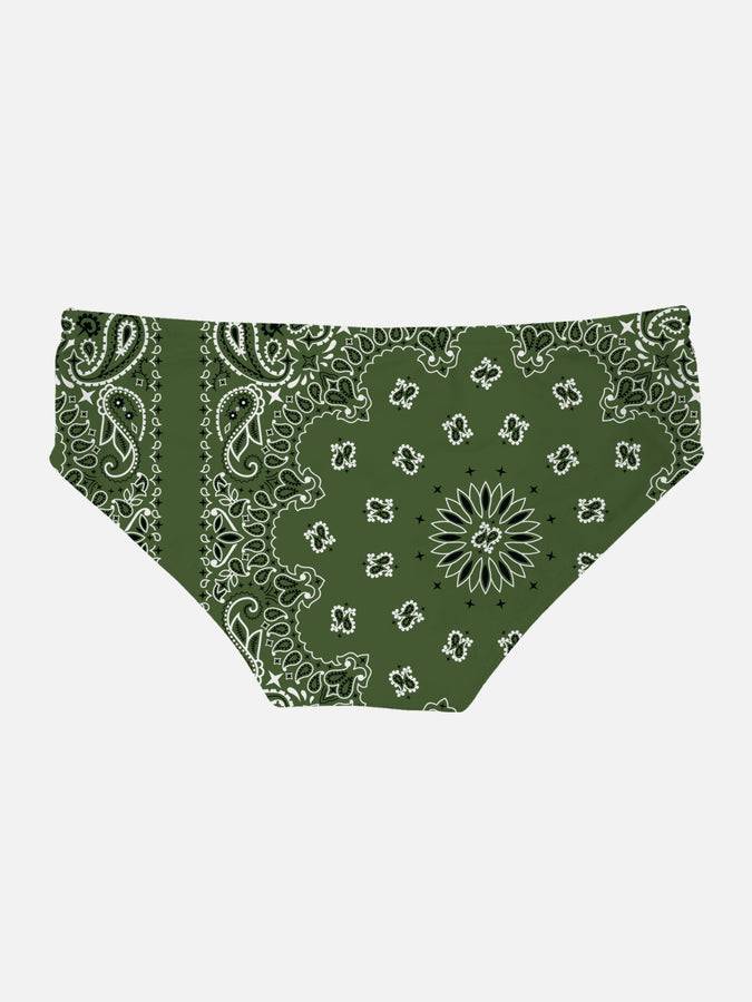 Mc2 Saint Barth Slip Da Bagno Da Uomo Con Stampa Bandana Verde Militare
