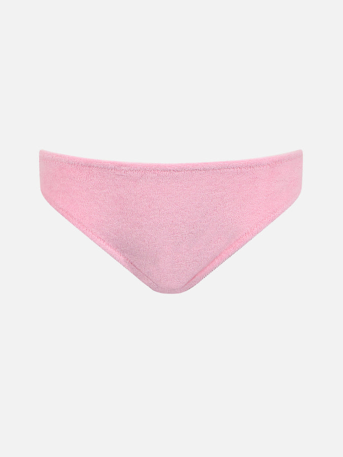 Mc2 Saint Barth Slip Mare Bambina In Spugna Rosa Con Fiocco