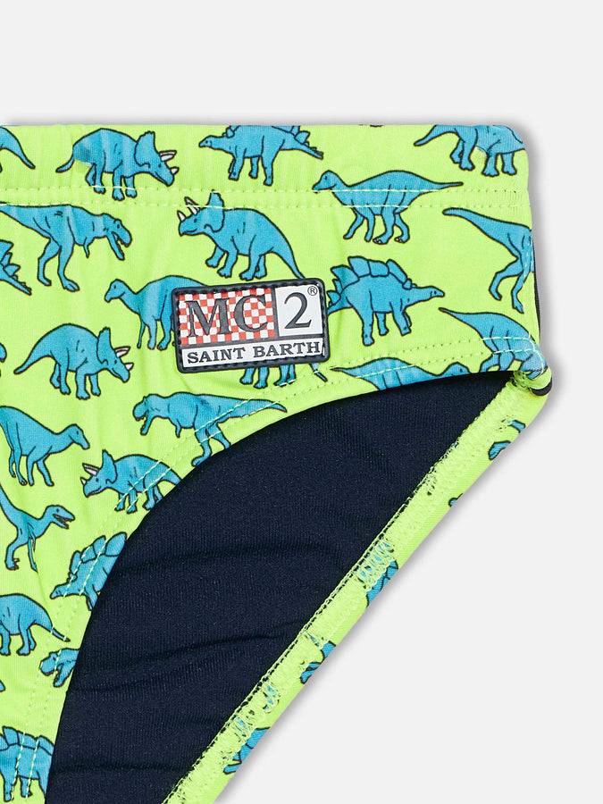 Mc2 Saint Barth Slip Mare Bambino Billy Con Stampa Dinosauri
