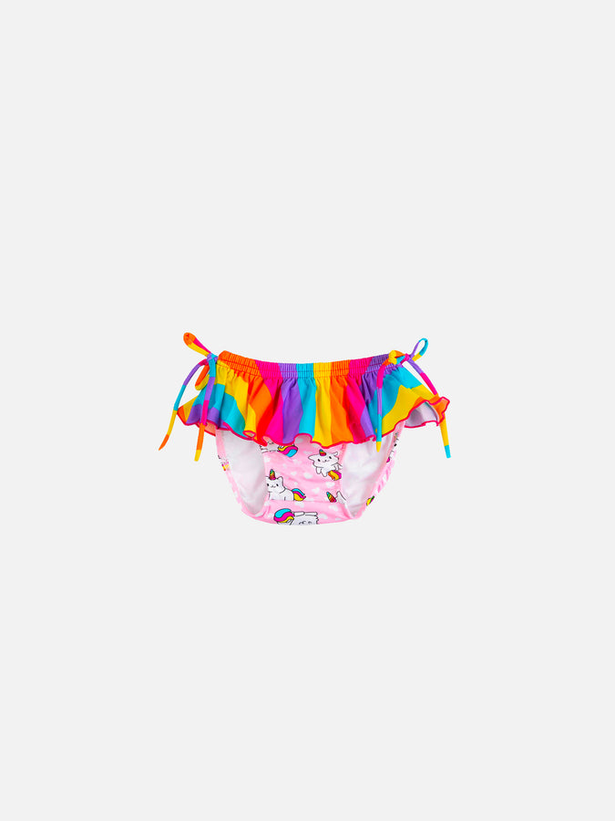 Mc2 Saint Barth Slip Mare Neonata Con Stampa Gatti Unicorno
