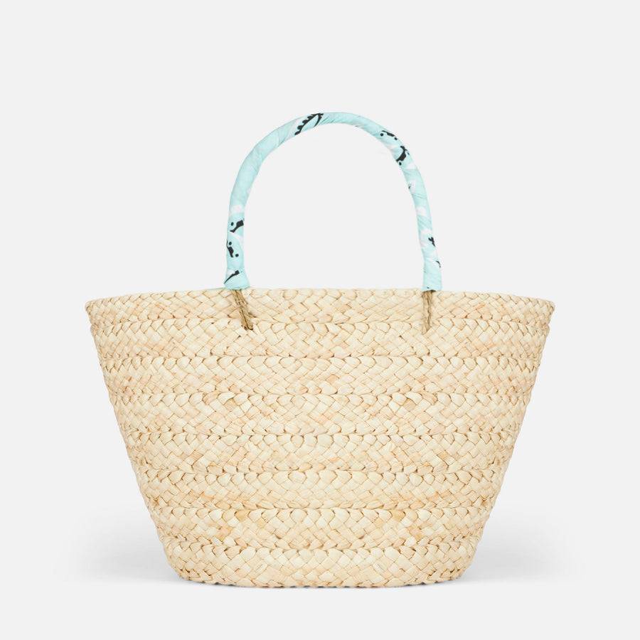 Mc2 Saint Barth Small Straw Bag Kylie With Embroidery And Paisley Handles