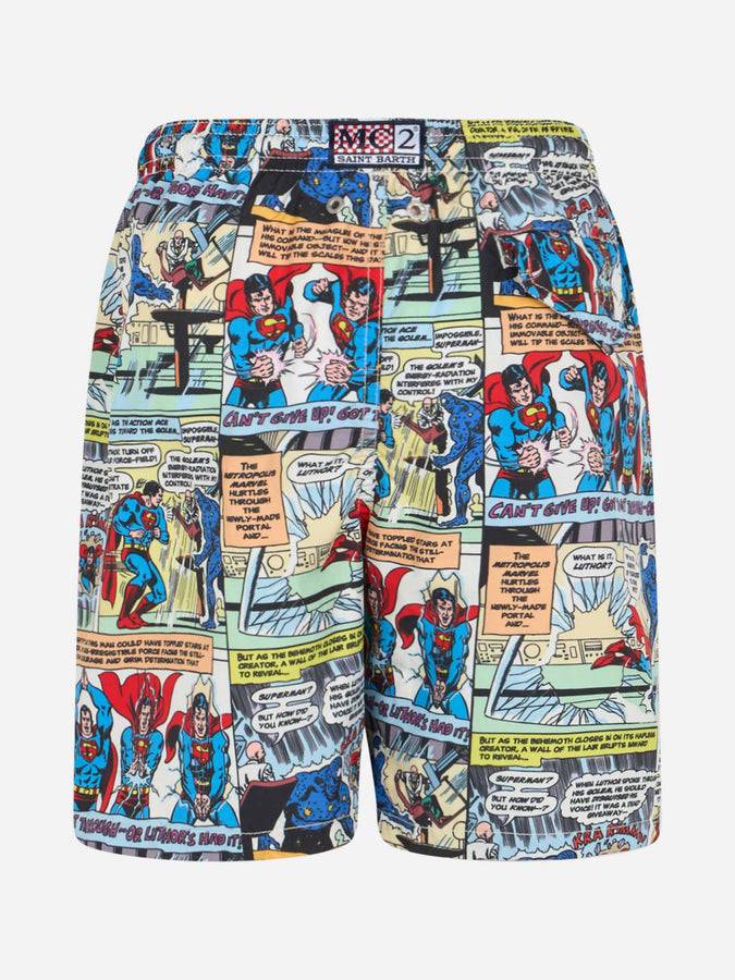 Mc2 Saint Barth Superman Comics Boy Light Fabric Swim Shorts | SUPERMAN WARNER BROS SPECIAL EDITION