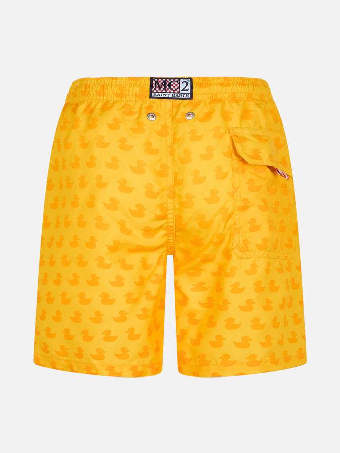 Mc2 Saint Barth Swimshort Boy With Temperature-reactive Print - Ducky Print