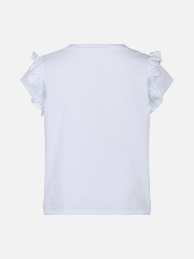 Mc2 Saint Barth T-shirt Bambina In Cotone Con Balza E Ricamo