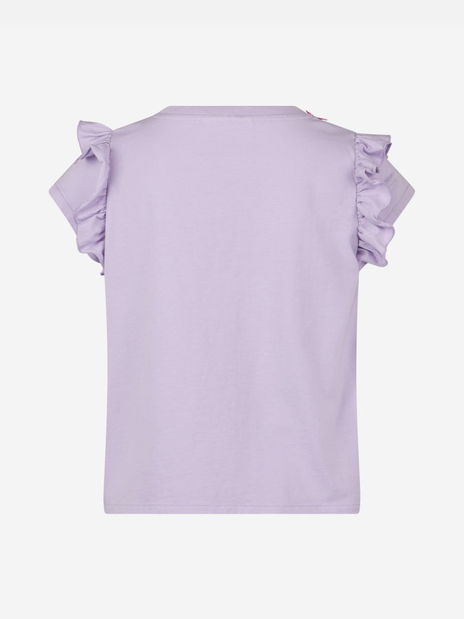Mc2 Saint Barth T-shirt Bambina In Cotone Con Balza E Ricamo