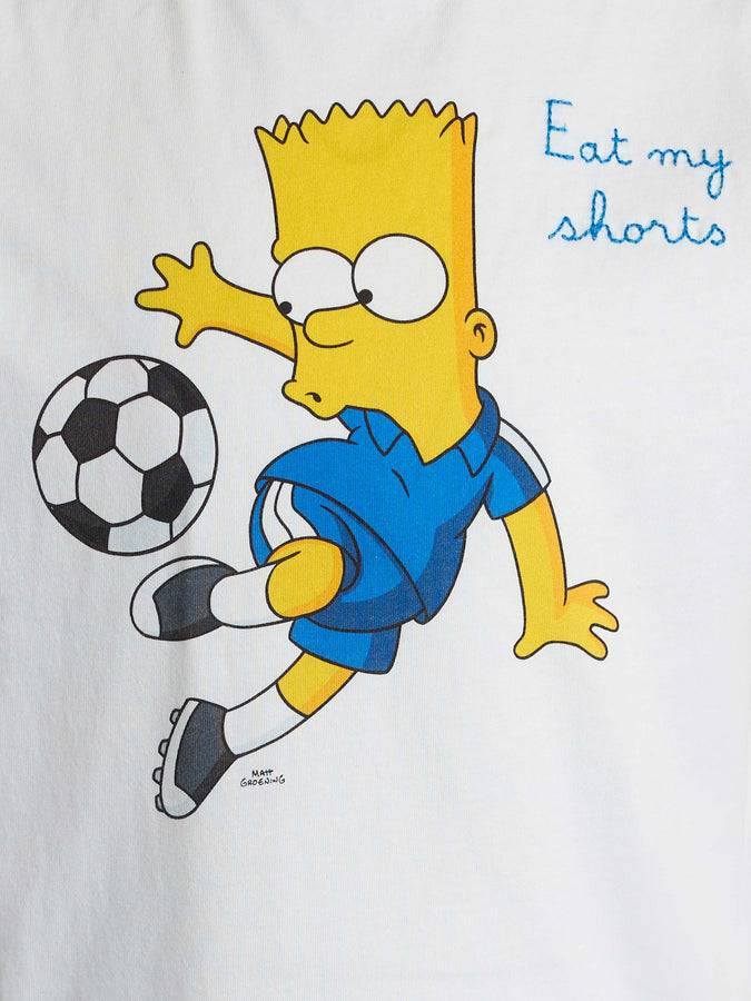 Mc2 Saint Barth T-shirt Bianca Da Bambino In Cotone Dean Jr Con Stampa E Ricamo Bart Simpson | L'EDIZIONE SPECIALE SIMPSON