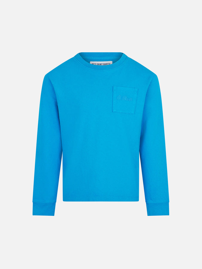 Mc2 Saint Barth T-shirt bluette da bambino in cotone pesante