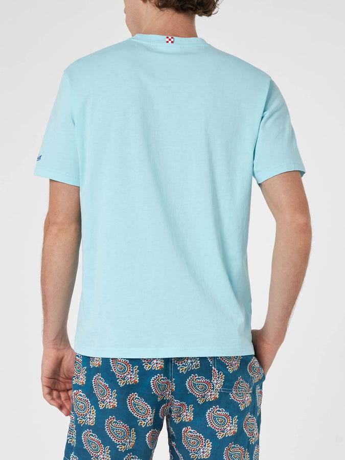 Mc2 Saint Barth T-shirt Classica Da Uomo In Jersey Di Cotone Portofino Con Ricamo In Gin Di Vita | EDIZIONE SPECIALE INSULTI LUMINOSI