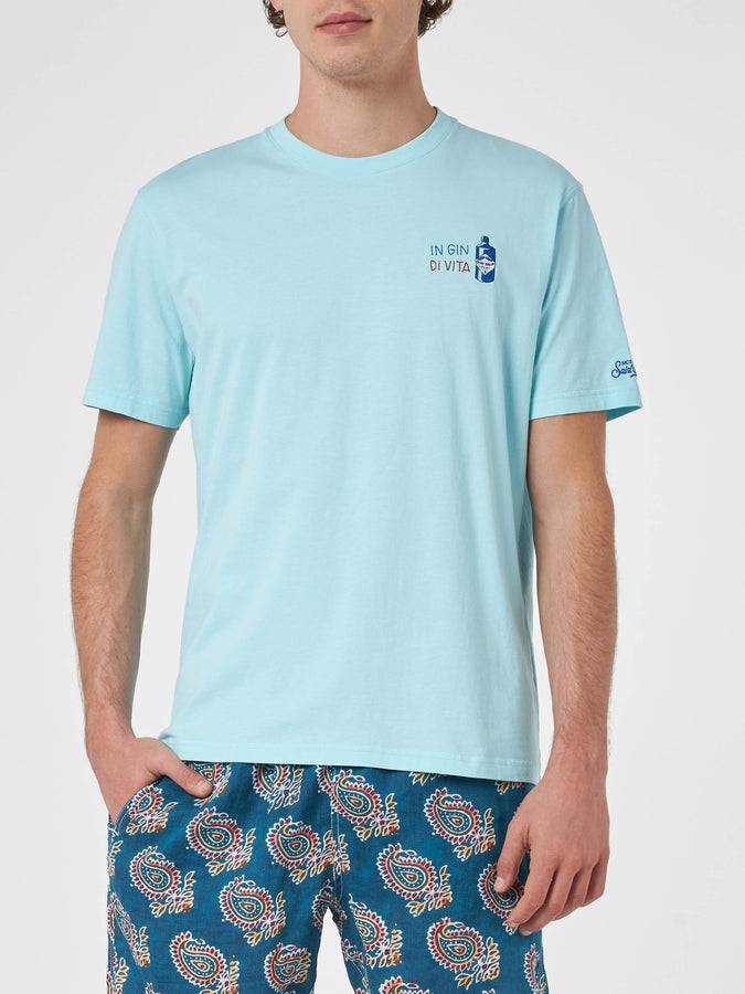 Mc2 Saint Barth T-shirt Classica Da Uomo In Jersey Di Cotone Portofino Con Ricamo In Gin Di Vita | EDIZIONE SPECIALE INSULTI LUMINOSI