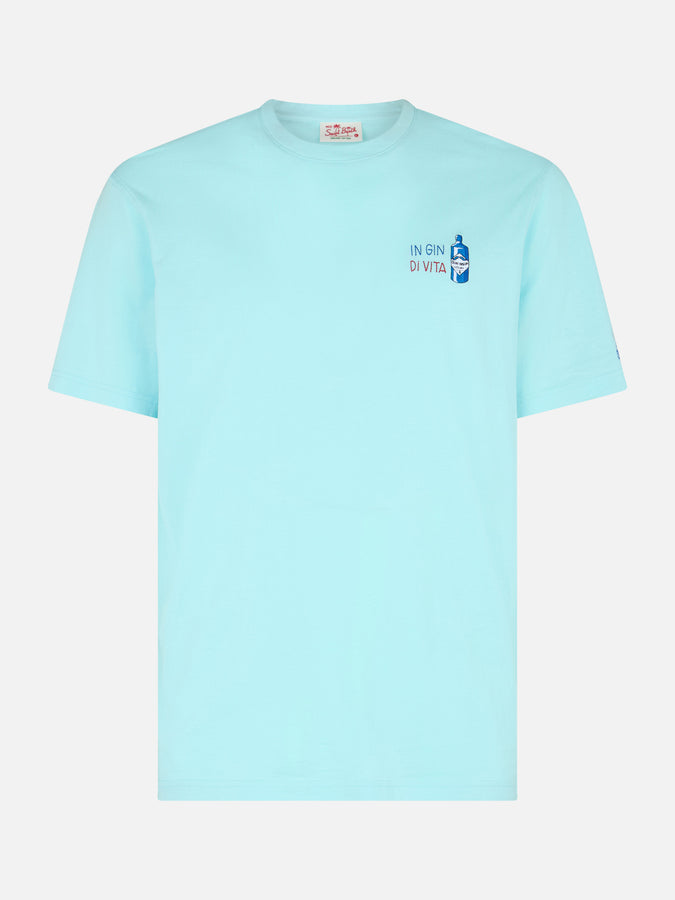 Mc2 Saint Barth T-shirt Classica Da Uomo In Jersey Di Cotone Portofino Con Ricamo In Gin Di Vita | EDIZIONE SPECIALE INSULTI LUMINOSI