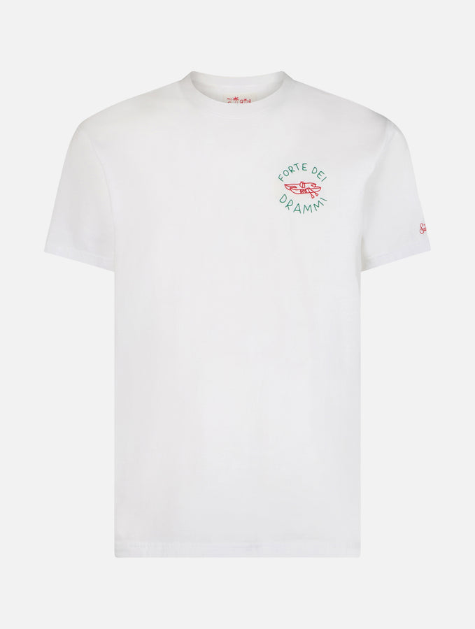 Mc2 Saint Barth T-shirt Classica Da Uomo In Jersey Di Cotone Portofino Con Ricamo Forte Dei Drammi | EDIZIONE SPECIALE INSULTI LUMINOSI