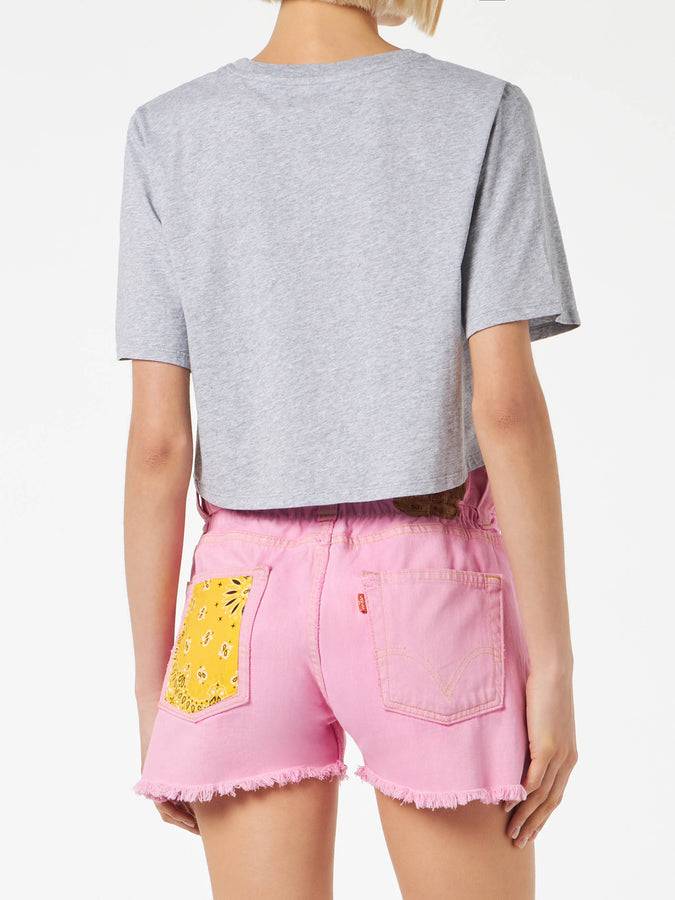 Mc2 Saint Barth T-shirt Crop Da Donna Con Stampa Angelo Fiorucci | FIORUCCI EDIZIONE SPECIALE