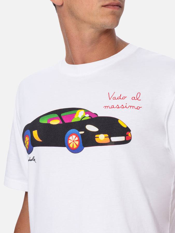 Mc2 Saint Barth T-shirt Da Bagno Da Uomo In Cotone Con Stampa E Ricamo Aperitivo St. Barth | MARCO LODOLA EDIZIONE SPECIALE