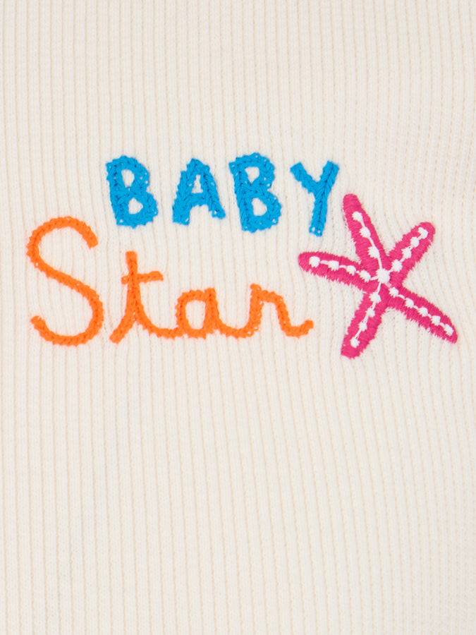 Mc2 Saint Barth T-shirt Da Bambina A Costine Serena Jr Con Ricamo Baby Star
