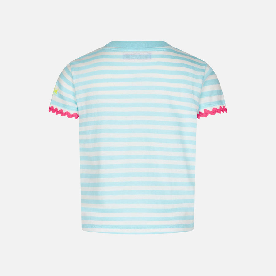Mc2 Saint Barth T-shirt Da Bambina A Righe Con Ricamo Saint Barth