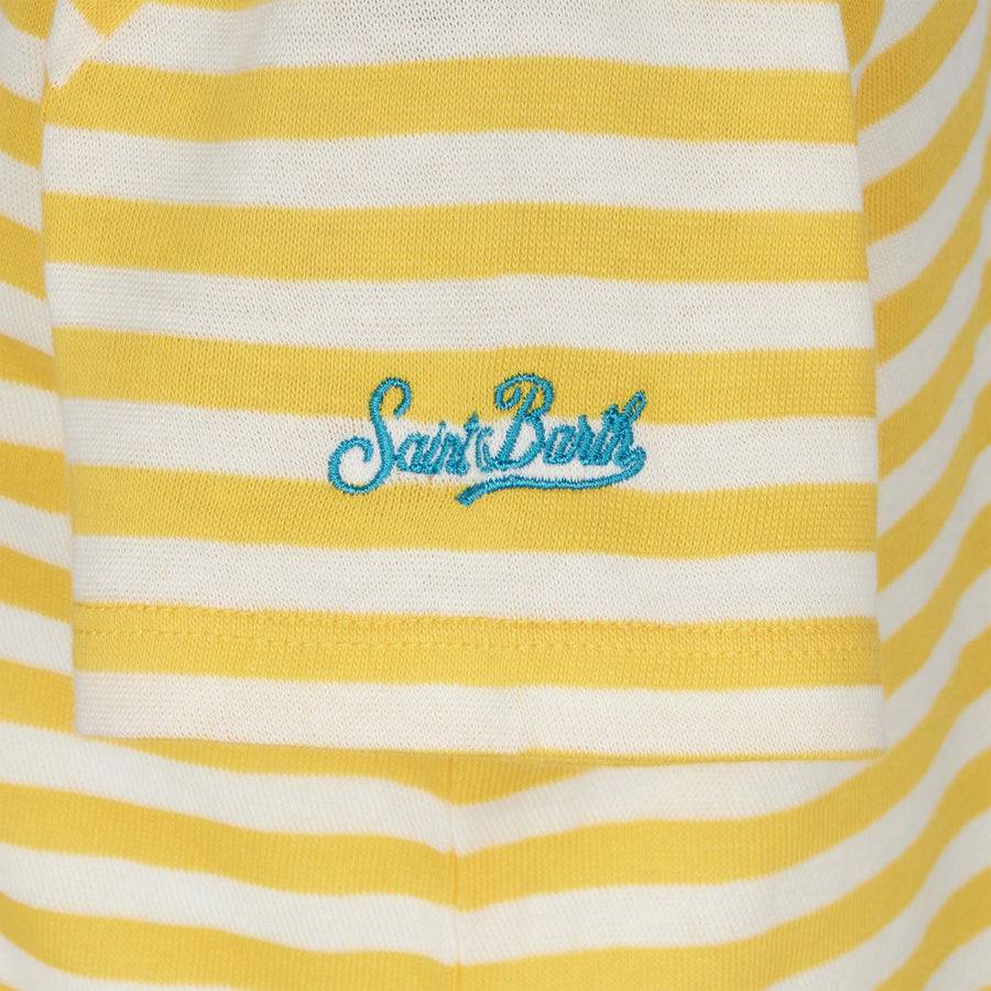 Mc2 Saint Barth T-shirt Da Bambina A Righe Con Ricamo St. Barth Princess