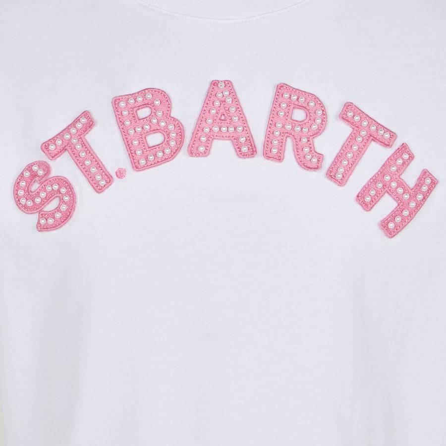 Mc2 Saint Barth T-shirt Da Bambina Con Logo Patch St. Barth Rosa