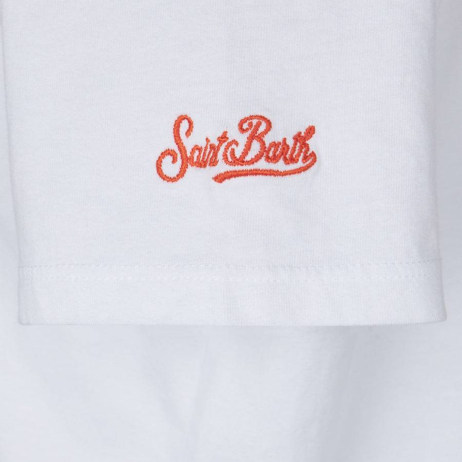Mc2 Saint Barth T-shirt Da Bambina Con Ricamo Margherita E Patch