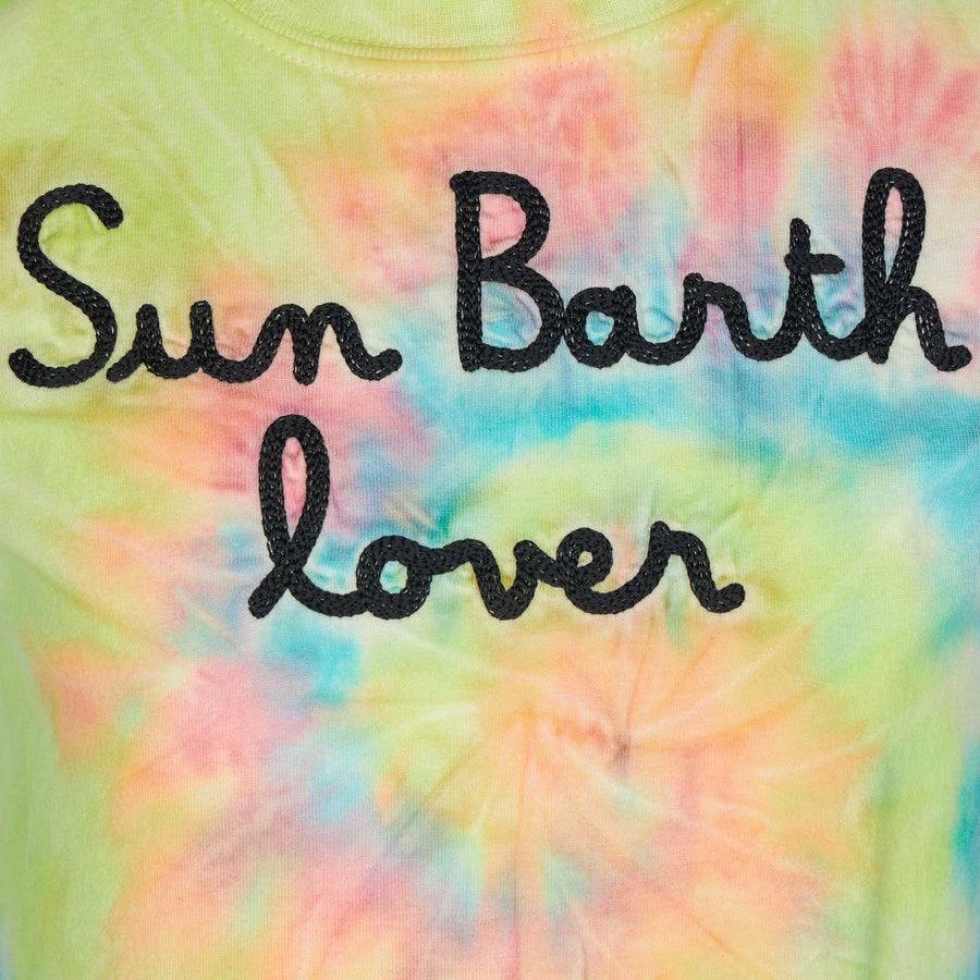 Mc2 Saint Barth T-shirt Da Bambina Con Ricamo Sun Barth Lover