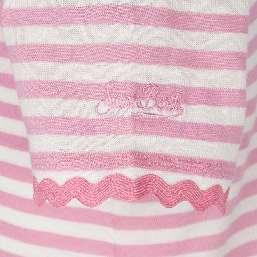 Mc2 Saint Barth T-shirt Da Bambina Con Righe E Ricamo