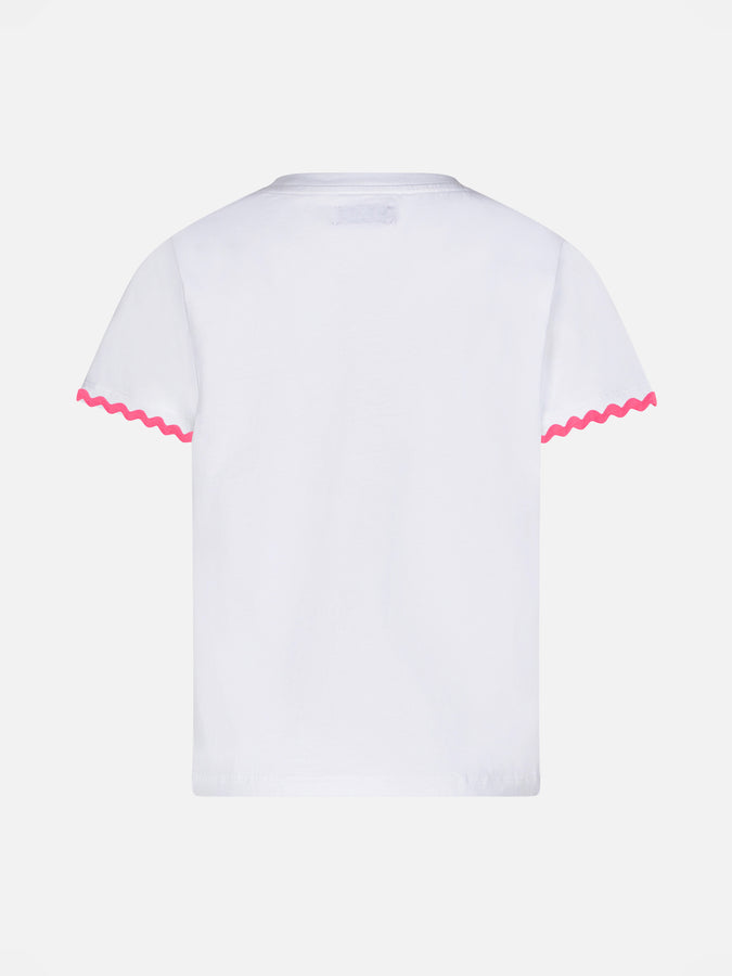 Mc2 Saint Barth T-shirt Da Bambina Con Scritta E Ricamo Princess à La Plage
