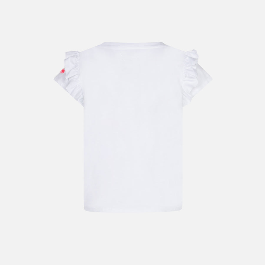 Mc2 Saint Barth T-shirt Da Bambina Con Volant E Ricamo Ibiza Hippie