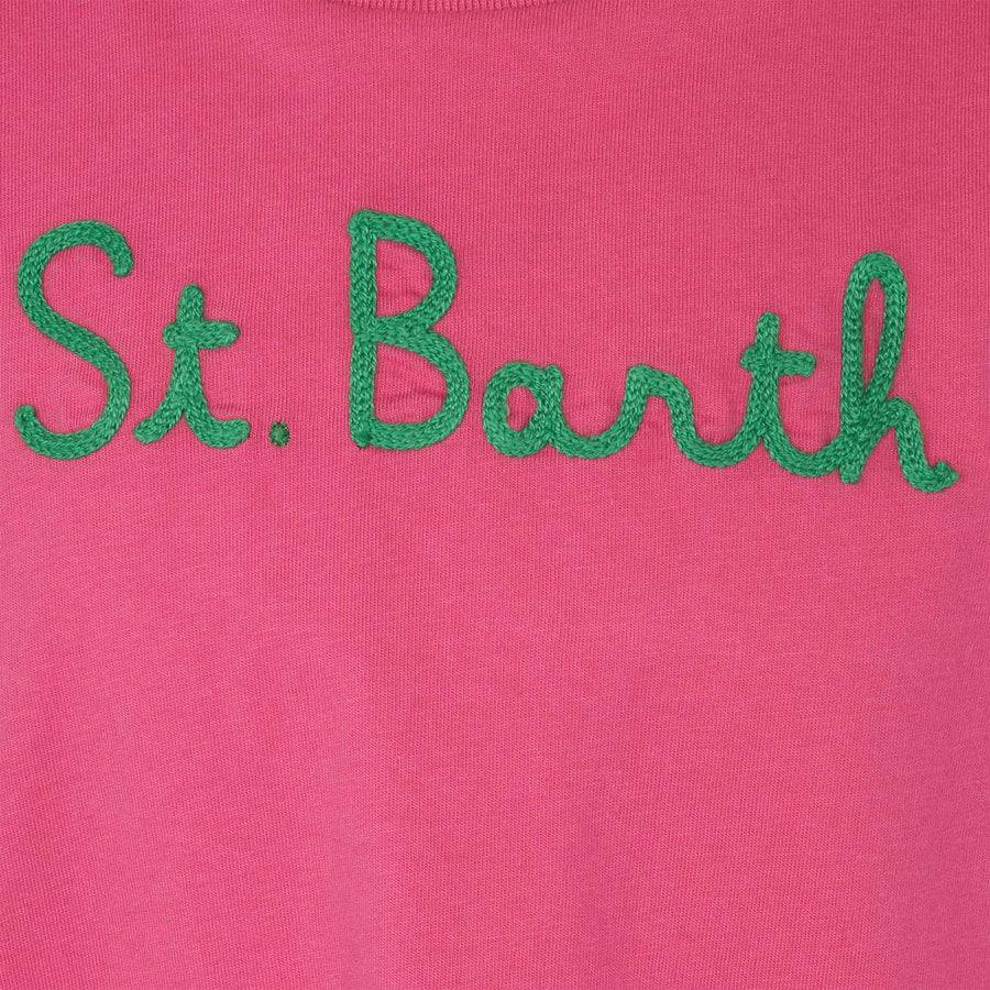 Mc2 Saint Barth T-shirt Da Bambina In Cotone Con Balza E Ricamo
