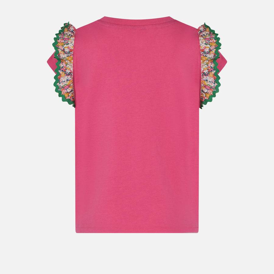 Mc2 Saint Barth T-shirt Da Bambina In Cotone Con Balza E Ricamo