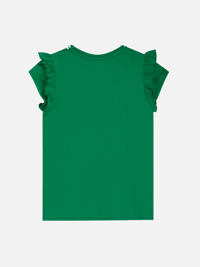 Mc2 Saint Barth T-shirt Da Bambina In Cotone Con Balza E Ricamo