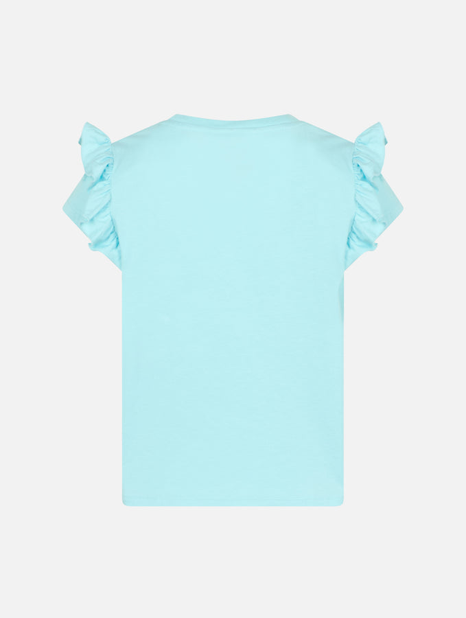 Mc2 Saint Barth T-shirt Da Bambina In Cotone Con Balza E Ricamo