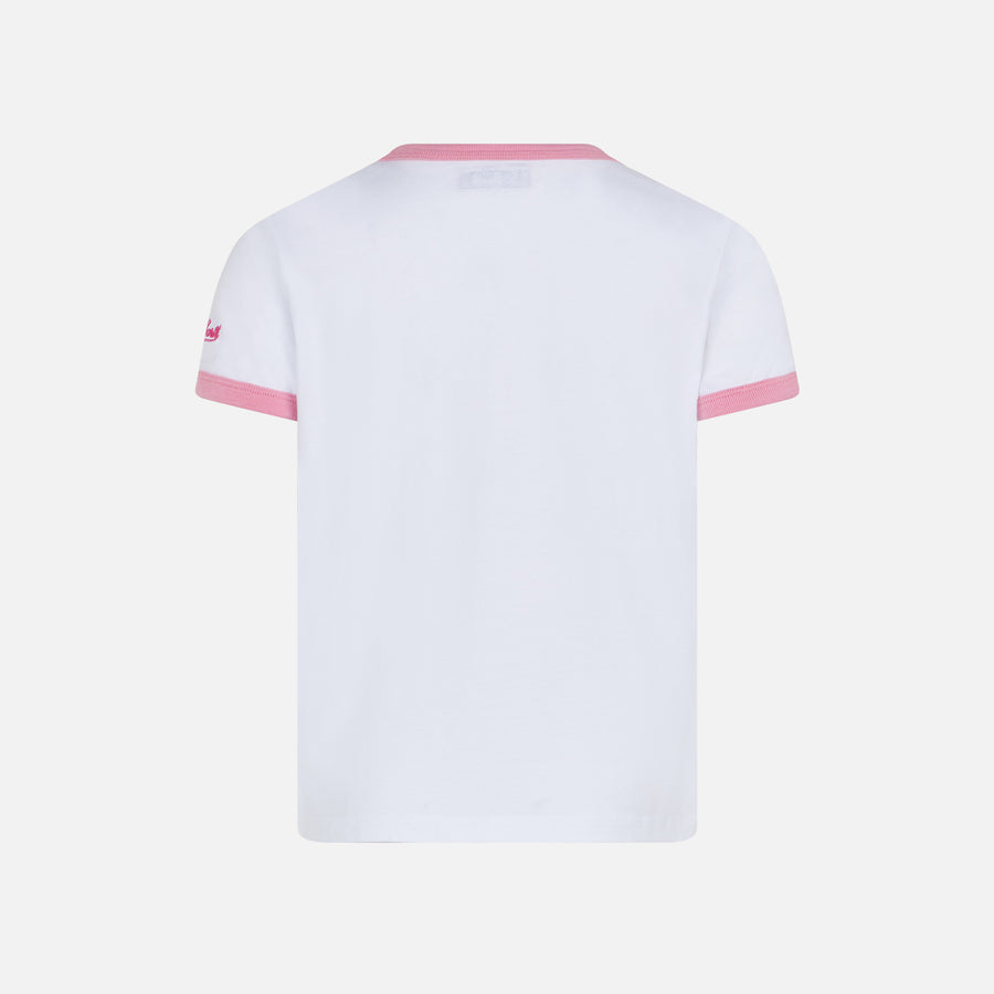 Mc2 Saint Barth T-shirt Da Bambina In Cotone Con Stampa St. Barth Paradise