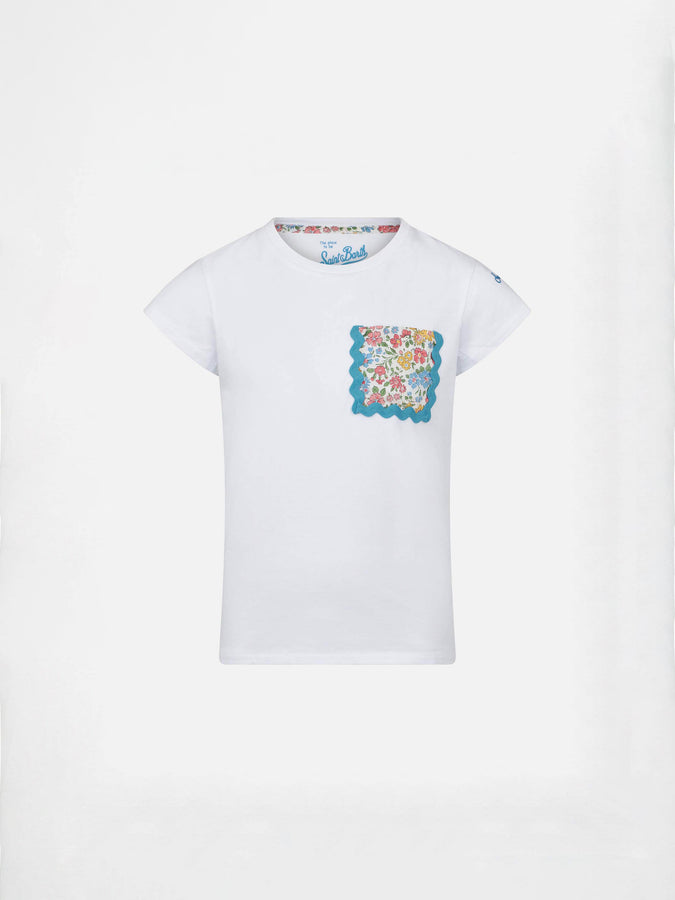 Mc2 Saint Barth T-shirt da bambina in cotone con taschino
