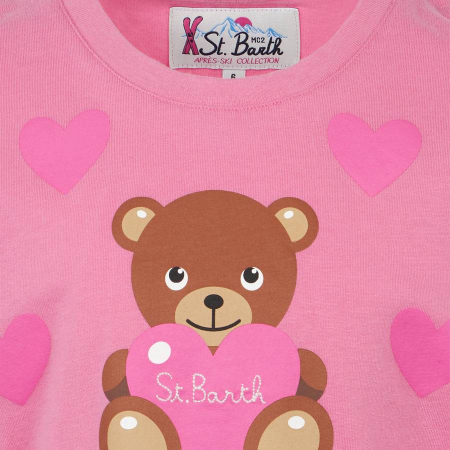 Mc2 Saint Barth T-shirt Da Bambina In Cotone Pesante Con Stampa Di Orsetti