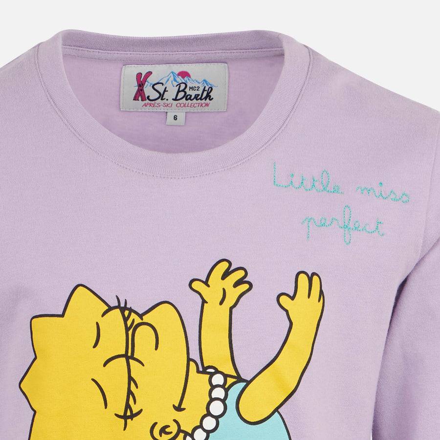 Mc2 Saint Barth T-shirt Da Bambina In Cotone Pesante Con Stampa Lisa Simpson | EDIZIONE SPECIALE SIMPSON