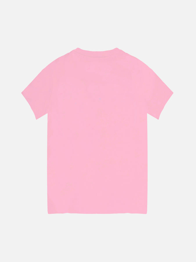Mc2 Saint Barth T-shirt Da Bambina Rosa Con Scritta Ricamata
