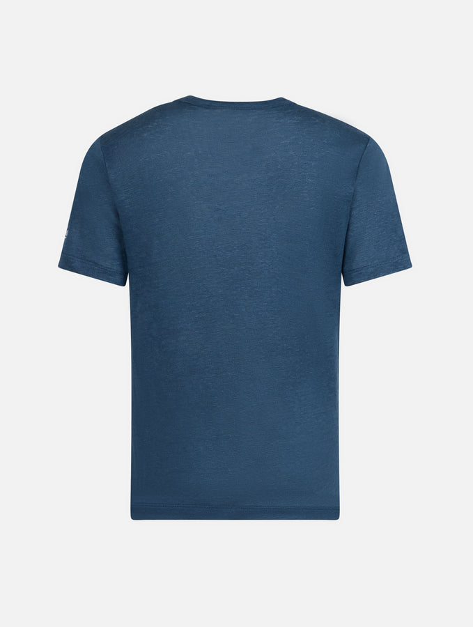 Mc2 Saint Barth T-shirt Da Bambino Alex In Jersey Di Lino Blu Marino
