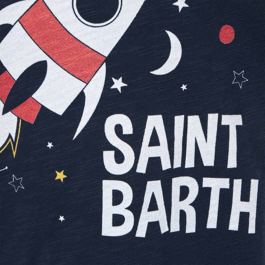 Mc2 Saint Barth T-shirt Da Bambino Blu Razzo Spaziale