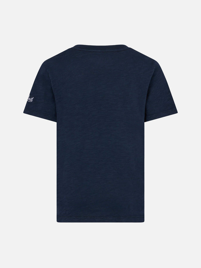 Mc2 Saint Barth T-shirt Da Bambino Blu Razzo Spaziale