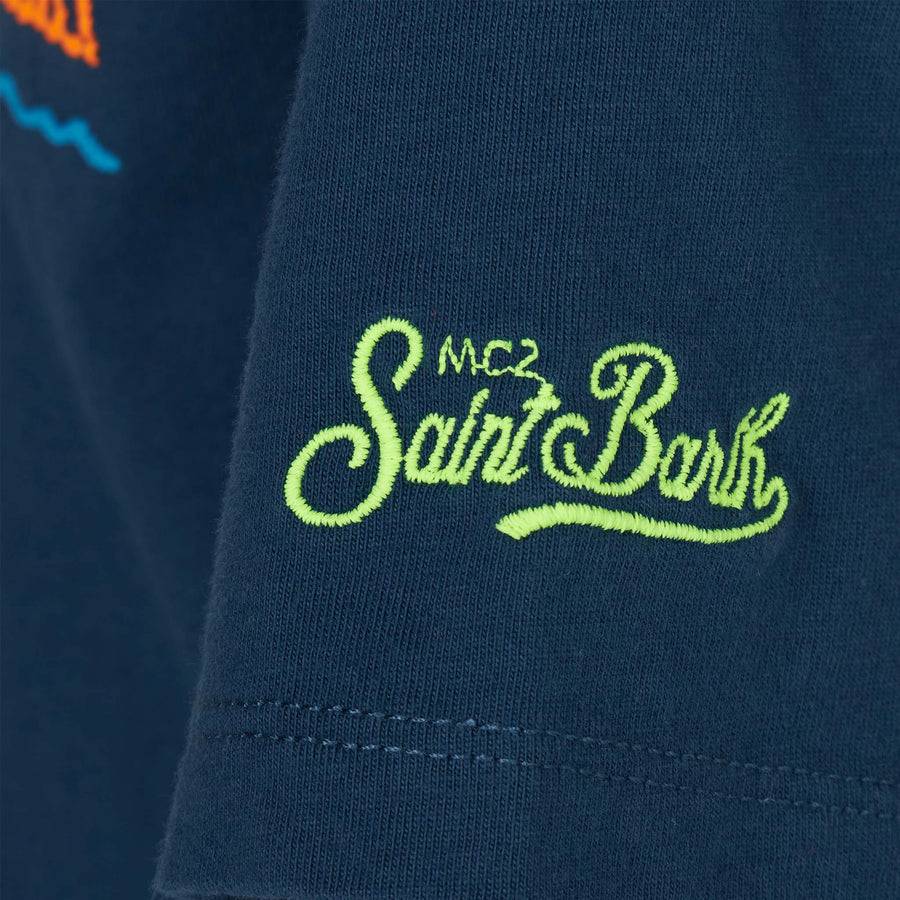 Mc2 Saint Barth T-shirt Da Bambino Con Ricamo Faccio Un Mare Di Guai
