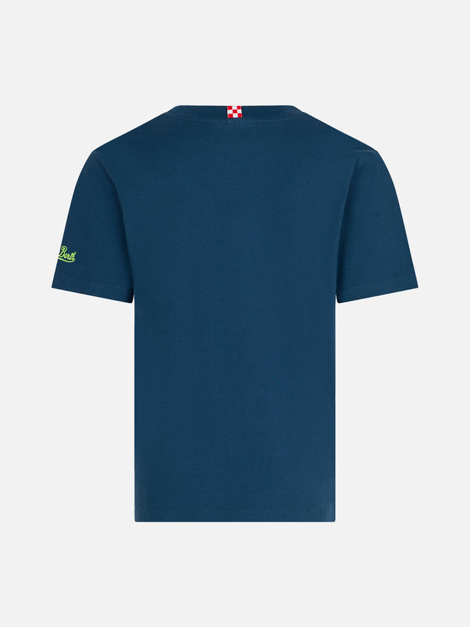 Mc2 Saint Barth T-shirt Da Bambino Con Ricamo Faccio Un Mare Di Guai